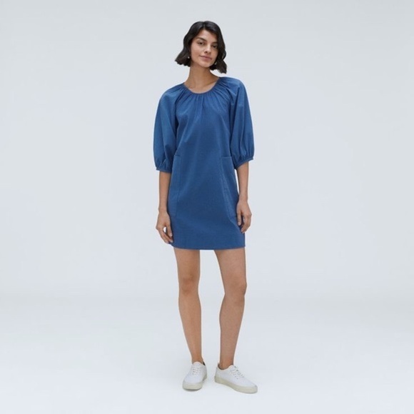 knee length dresses for ladies Everlane Safari Mini Dress in Black, Size Small, Cotton/Leather